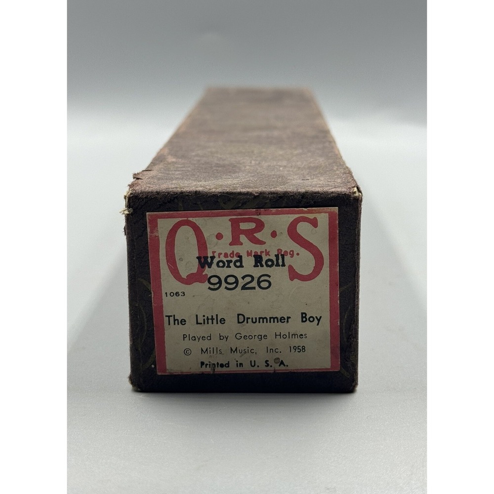 QRS 9926 Little Drummer Boy Player Piano Music Roll Word Roll Vintage